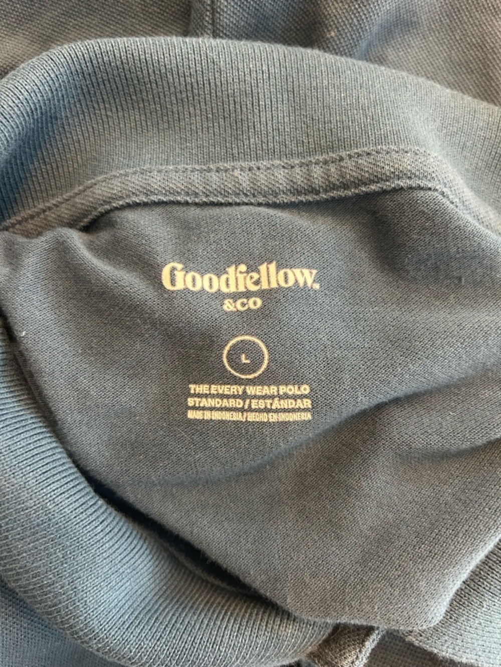 Goodfellow Men’s Dark Blue Polo Shirt, Size Large - Picture 9 of 10